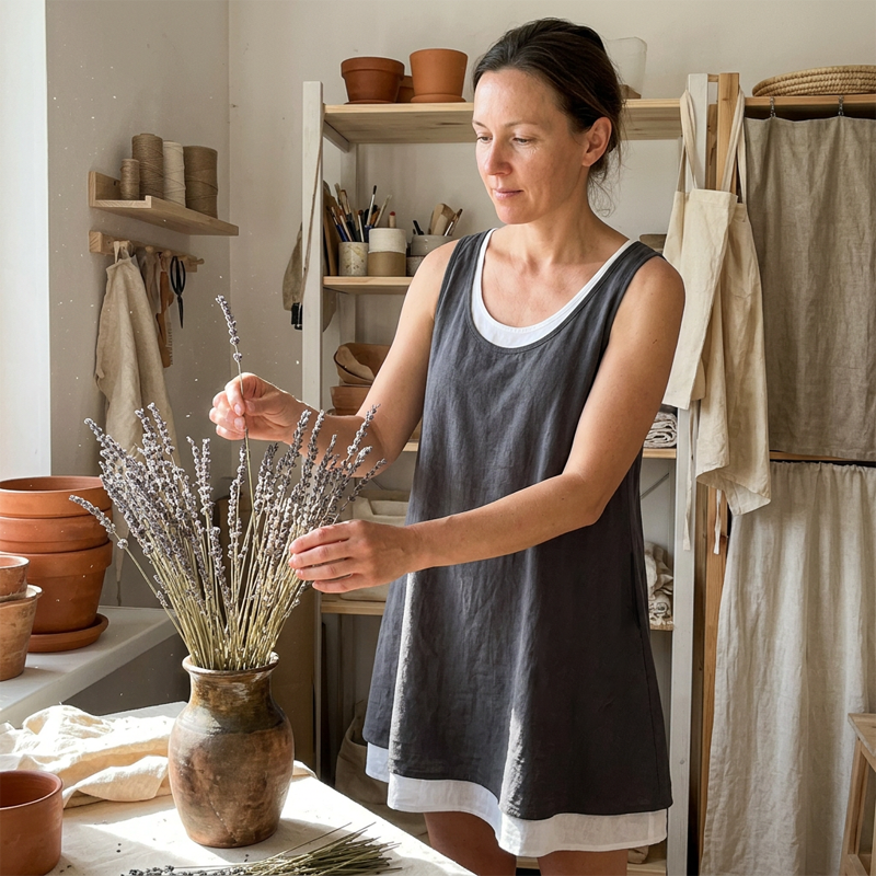 ⏰Wyprzedaż – ostatni dzień, 50% zniżki💃Damska sukienka typu tank top w stylu casualowym, luźna, bez rękawów, imitująca dwuczęściowy strój