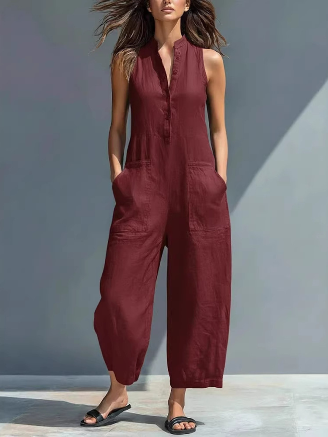 Zofia | Elegancki Kombinezon bez Rękawów