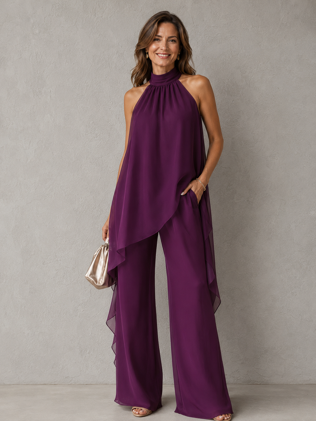 Viola | Elegancki Zestaw Halter z Spodniami