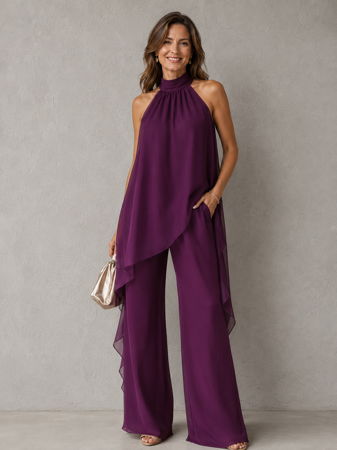 Viola | Elegancki Zestaw Halter z Spodniami