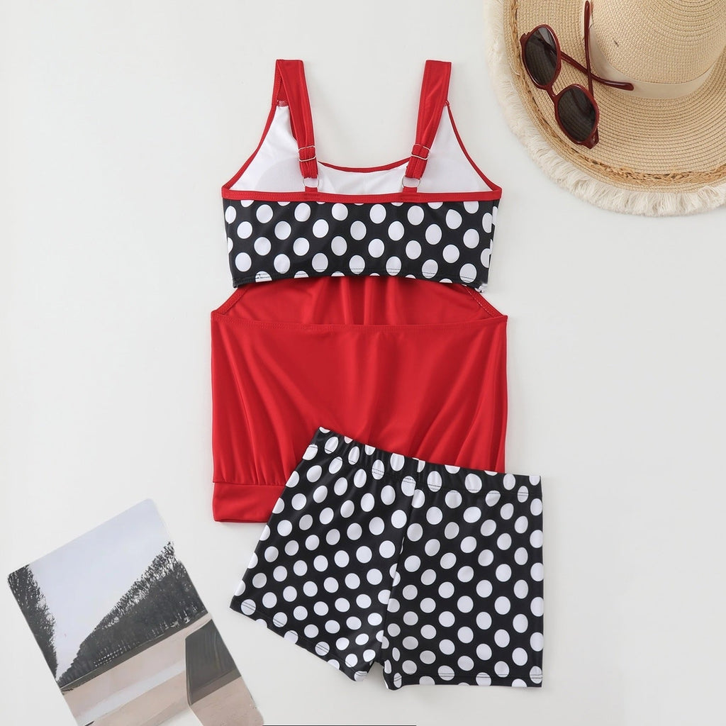 👙 Damski dwuczęściowy kostium kąpielowy – groszki, color‑block – Płatność przy odbiorze ✨