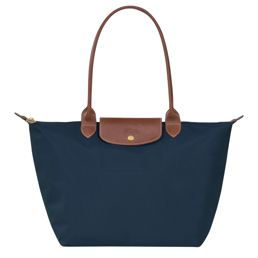 Longchamp - Duża torba Le Pliage, granatowa