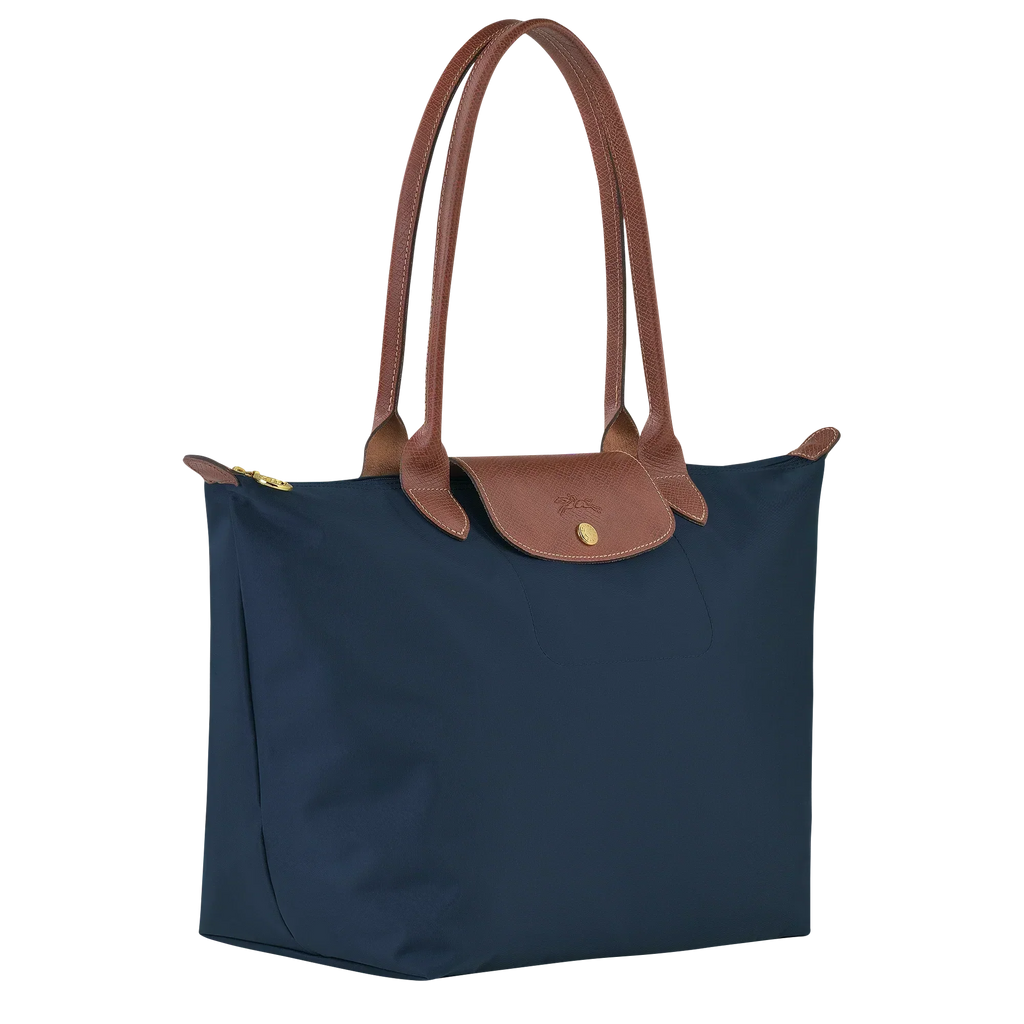 Longchamp - Duża torba Le Pliage, granatowa