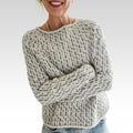 Victoria | Elegancki szary sweter z dekoltem łódki