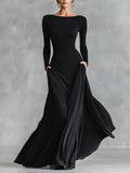 Anna – Elegancka Maxi Sukienka z Modelującym Krojem