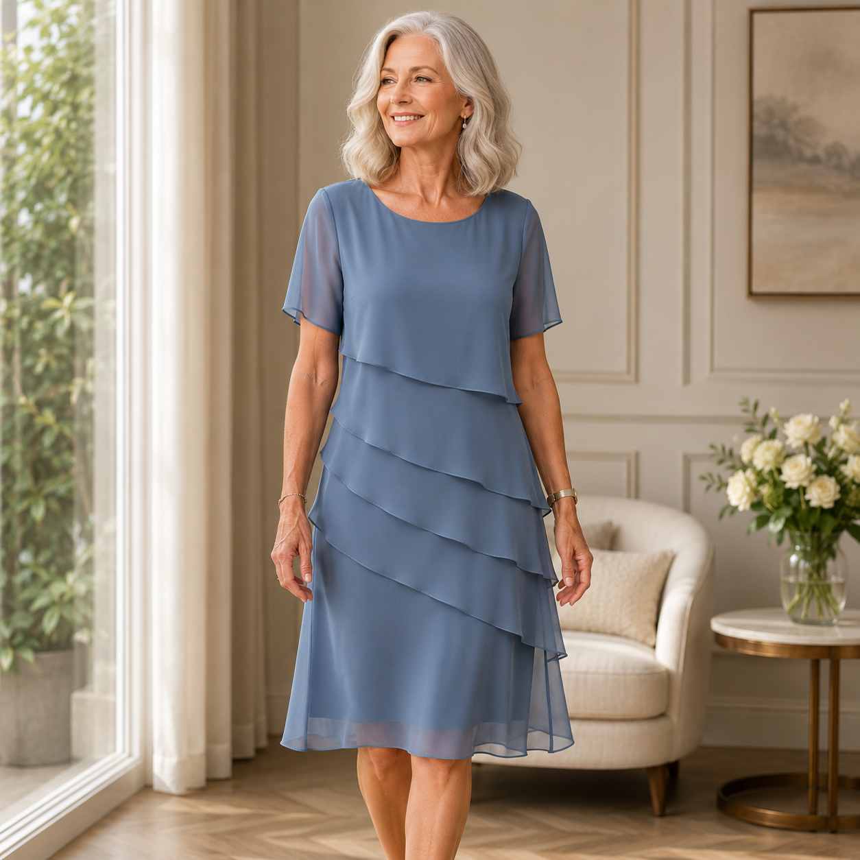 Linda | Elegancka Sukienka z Falbanami