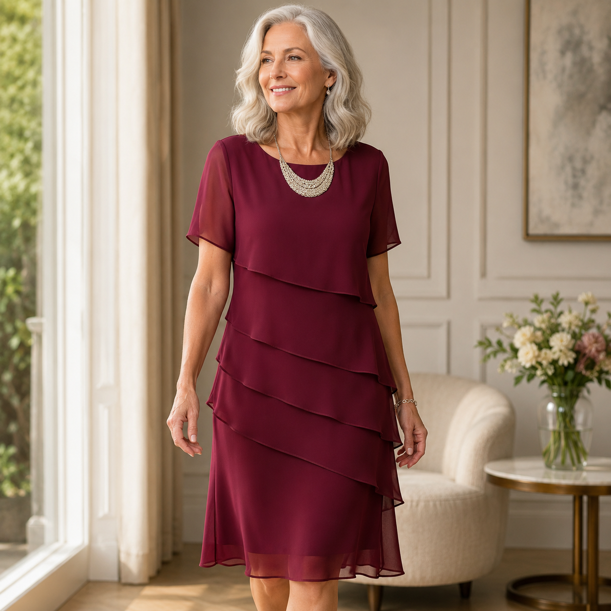 Linda | Elegancka Sukienka z Falbanami