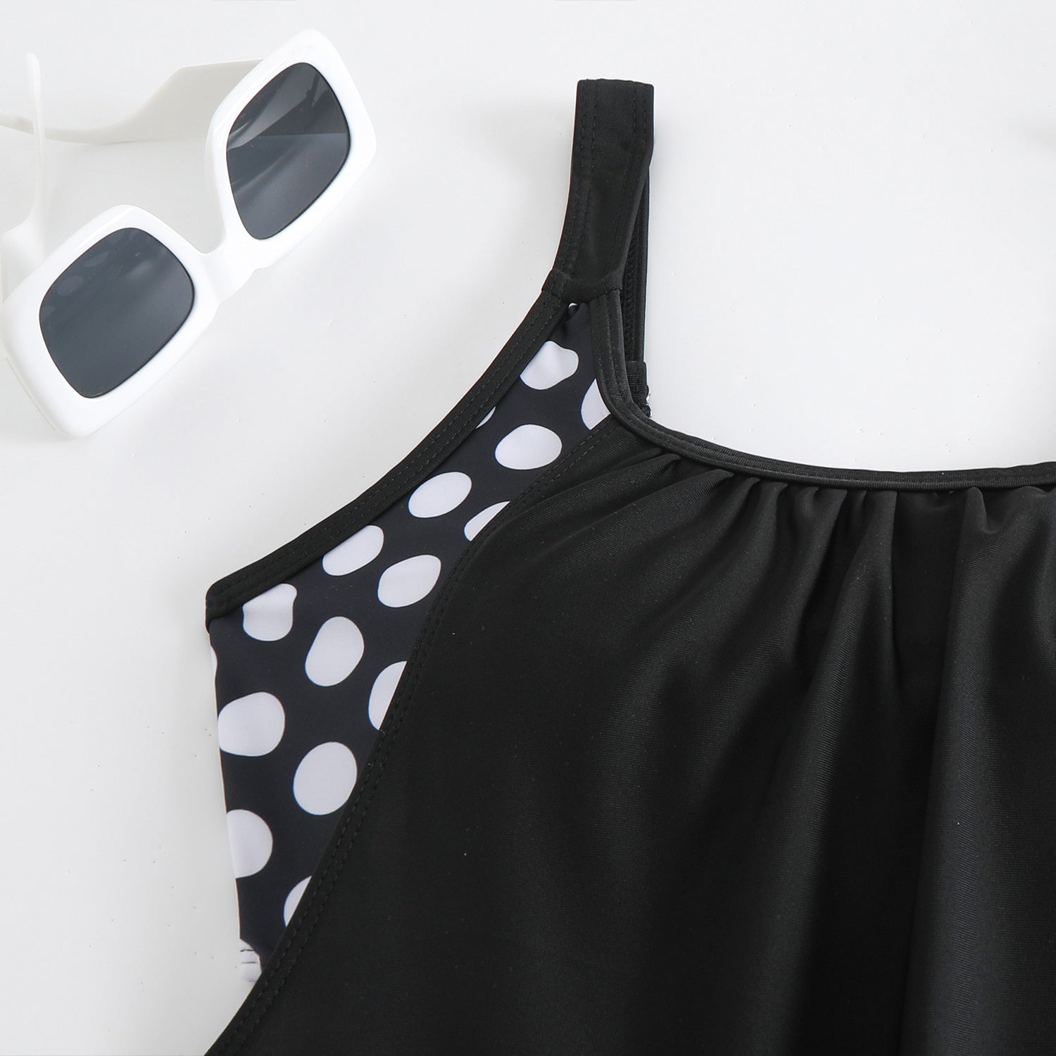 👙 Damski dwuczęściowy kostium kąpielowy – groszki, color‑block – Płatność przy odbiorze ✨