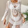 👙 Teraz 50% taniej! 🌊 Szydełkowa narzutka plażowa w stylu boho z chwostami – przewiewna, zwiewna i w stylu boho chic – idealna na basen, plażę czy letnie wakacje – z regulacją dopasowania 🧶
